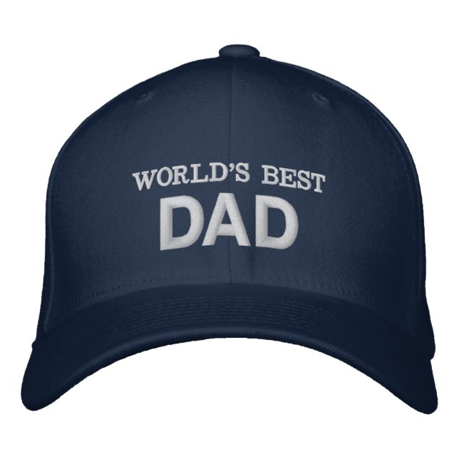 World's Best Dad Father's Day Embroidered Baseball Cap (Front)