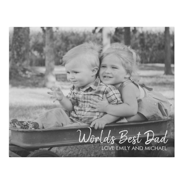 World's Best Dad Father's Day Faux Canvas Print (Front)