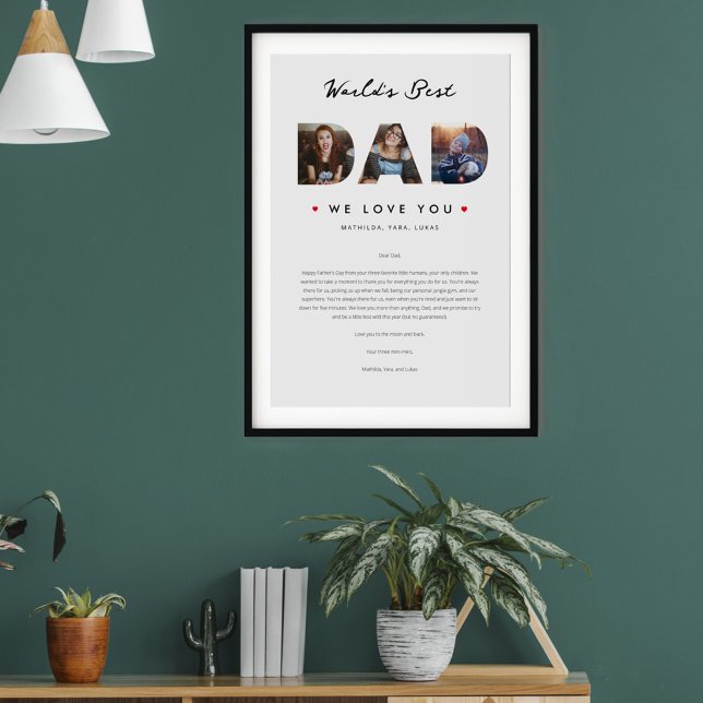 World's Best Dad Father's Day Funny Letter  Poster (Creator Uploaded)