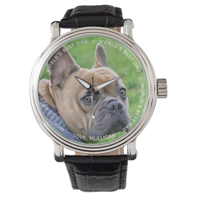 World's Best Dad - Fathers Day - Pet Photo Dog Dad Watch (Front)