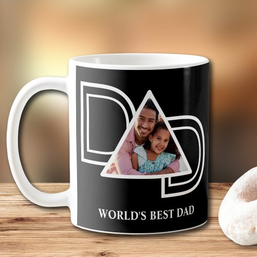 Worlds Best Dad Fathers Day Photo Black Coffee Mug