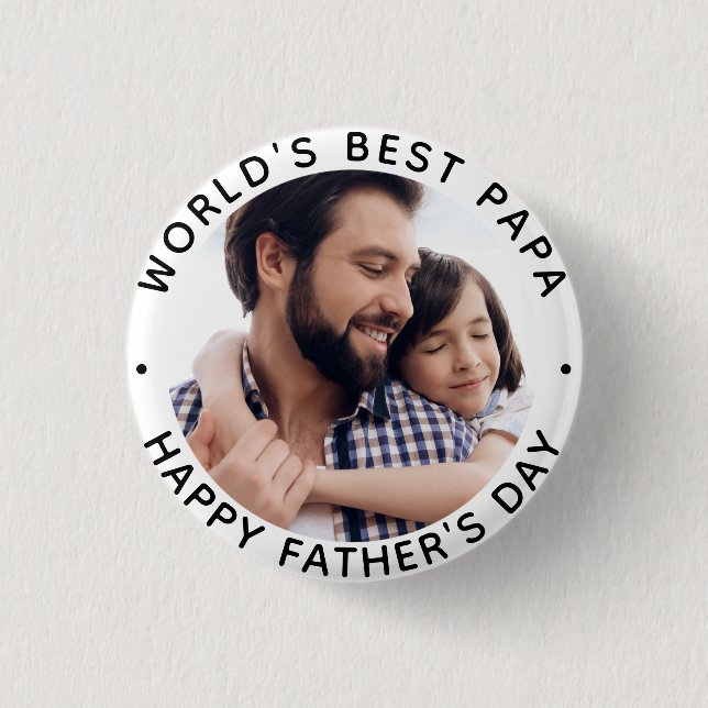 World's Best Dad Father's Day Photo Button (Front)