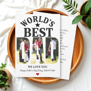World's Best Dad Father's Day photo collage Holiday Card