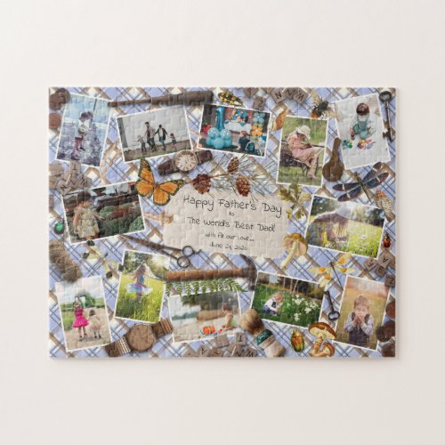 Worlds Best Dad Fathers Day Photo Collage Jigsaw Puzzle