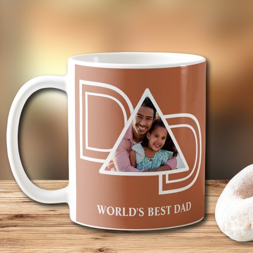 Worlds Best Dad Fathers Day Photo Rust Coffee Mug