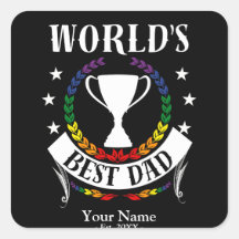 Worlds Best Dad Father's Day Rainbow Flag Colors