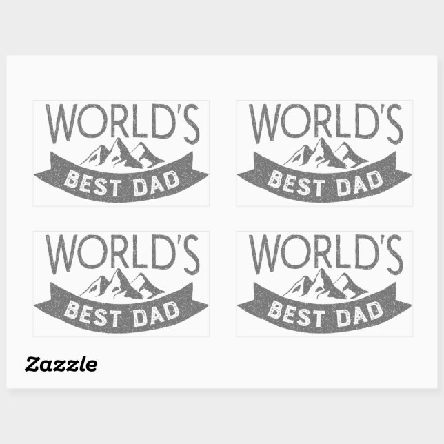 World's Best Dad Father's Day Rectangular Sticker (Sheet)