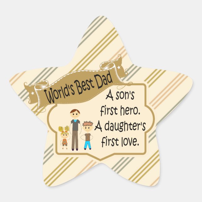 World's Best Dad First Hero First Love Stickers (Front)