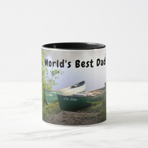 Worlds Best Dad Fishing Camping Canoe  Mug