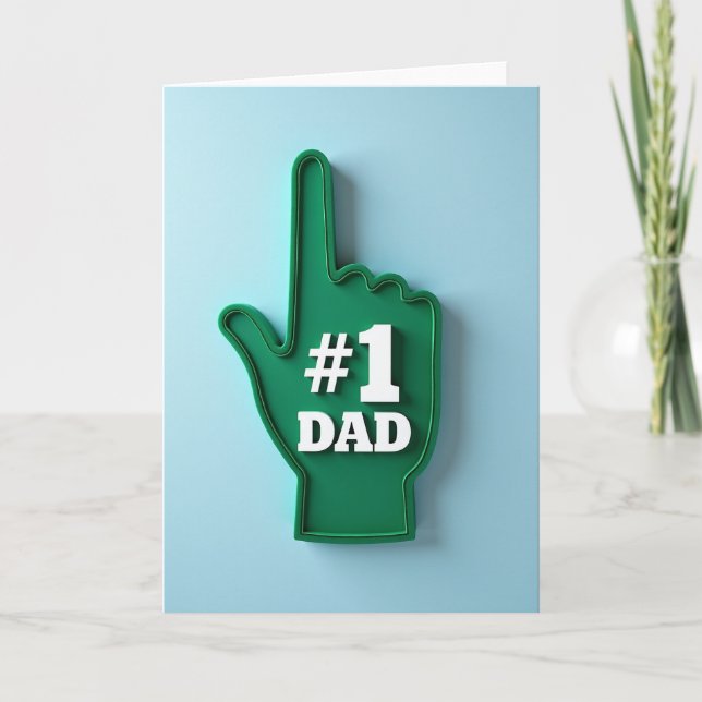 Worlds Best Dad Foam Hand Card (Front)