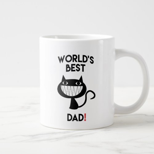 Worlds best dad Fun cat cartoon Giant Coffee Mug