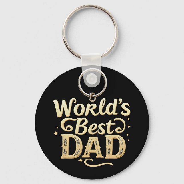 world's best dad gift  keychain (Front)