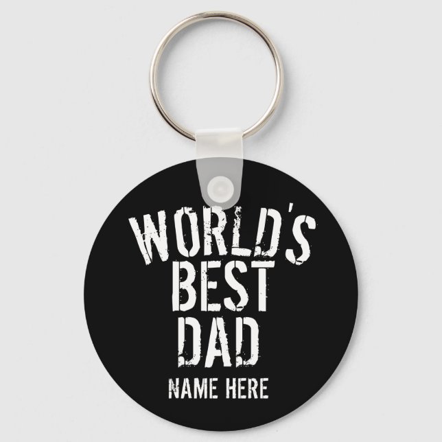 WORLD'S BEST DAD, GRANDPA, PERSONALIZE   KEYCHAIN (Front)