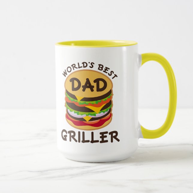 World's Best Dad Griller BBQ Theme Gift Mug (Right)