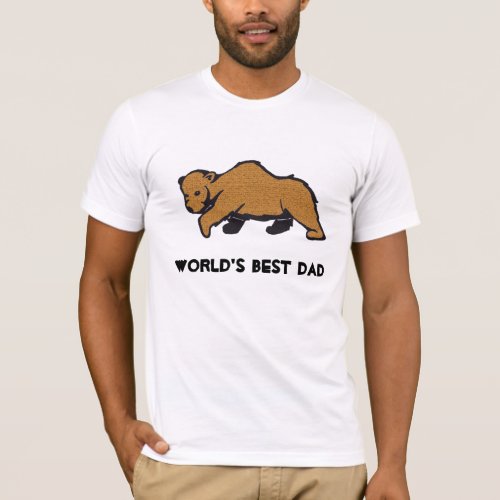Worlds Best Dad Grizzly Bear T_Shirt