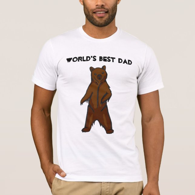 World's Best Dad Grizzly Bear T-Shirt (Front)