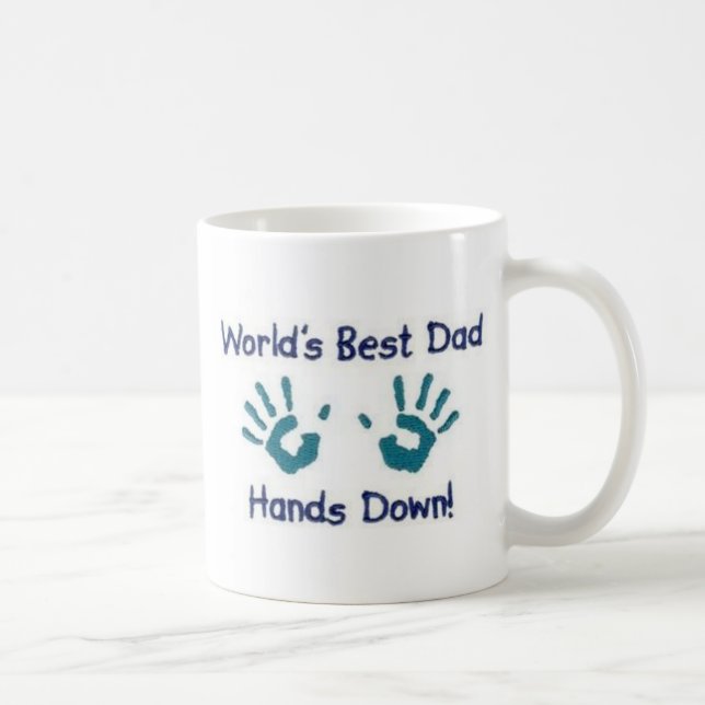 Worlds best dad, hands down mug (Right)