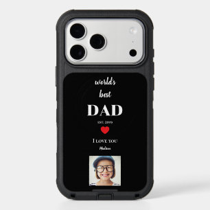 Worlds Best Dad I Love You Custom Kids Photo Black iPhone 17 Pro Max Case