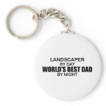World's Best Dad - Landscaper Keychain