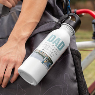 World's Best Dad Modern 5 Photo Collage Stainless Steel Water Bottle
