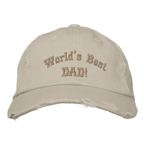 Worlds Best Dad Monogrammed Birthday Fathers Day Embroidered Baseball Cap