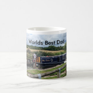 Worlds Best Dad Mug with Canal Narrow boat