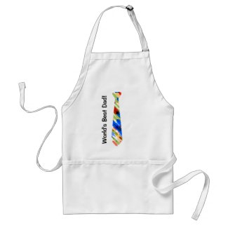 World's Best Dad Multi-Color Colorful Fake Tie apron