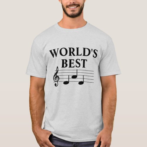 Worlds Best Dad Musician Music Note Treble Clef   T_Shirt
