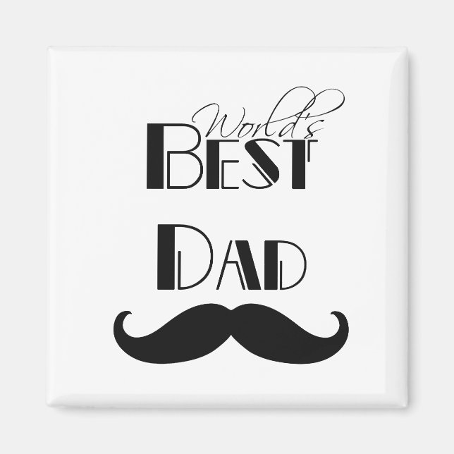 World's Best Dad Mustache Magnet (Front)