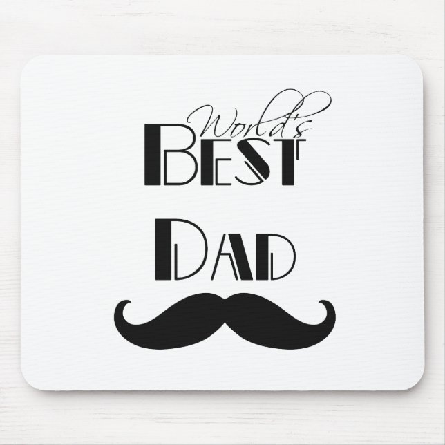 World's Best Dad Mustache Mouse Pad (Front)