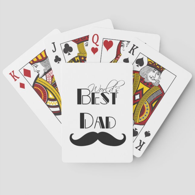 World's Best Dad Mustache Poker Cards (Back)