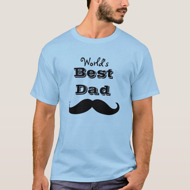 World's Best Dad Mustache T-Shirt (Front)