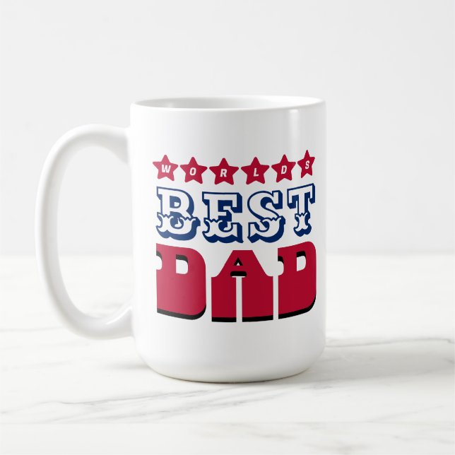 World's Best Dad Name & Photo | Fathers Day Coffee Mug (Left)