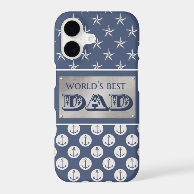World's Best Dad Nautical Theme Iphone Case (Back)