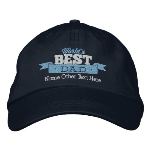 Worlds best dad personalized embroidered baseball cap