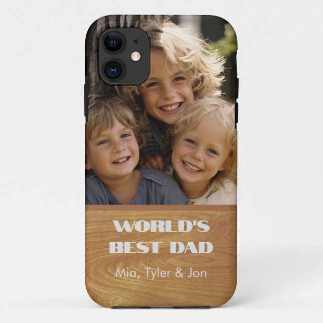 World's Best Dad Personalized Photo Case-Mate iPhone Case (Back)