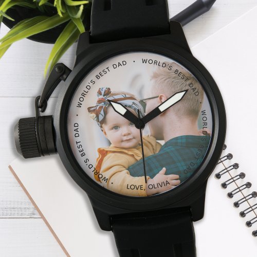 Worlds Best Dad Personalized Photo Watch