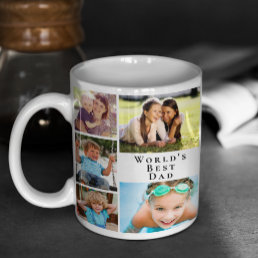 World&#39;s Best Dad Photo Collage Coffee Mug