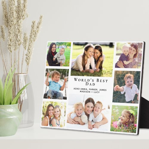 Worlds Best Dad Photo Collage Plaque