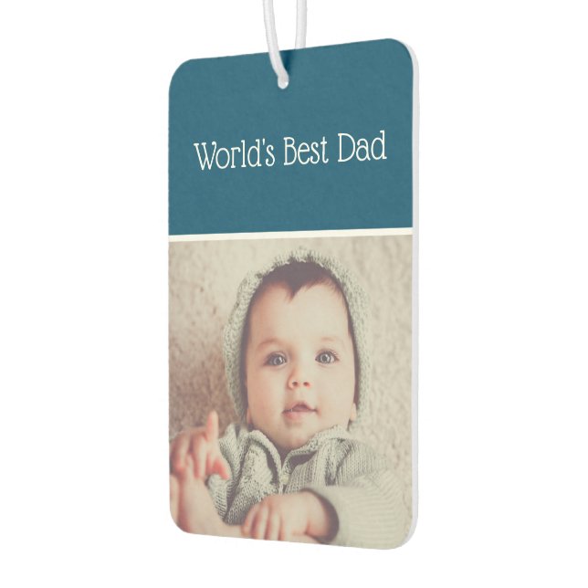 Worlds Best Dad Photo Personalized Air Freshener (Left)