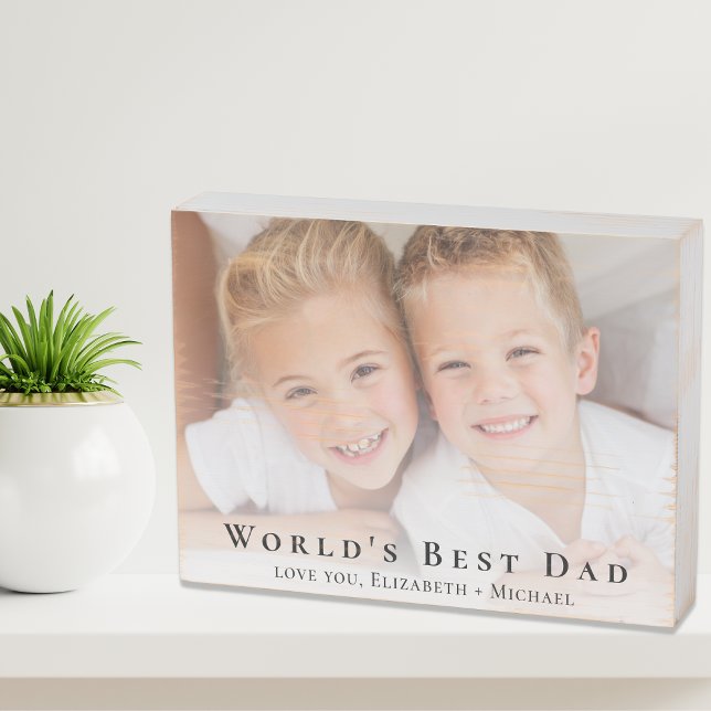 World's Best Dad Photo Wooden Box Sign (Creator Uploaded)