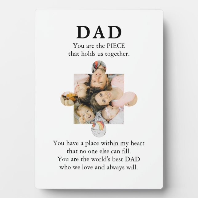 World's Best Dad Piece of The Puzzle Plaque (Front)