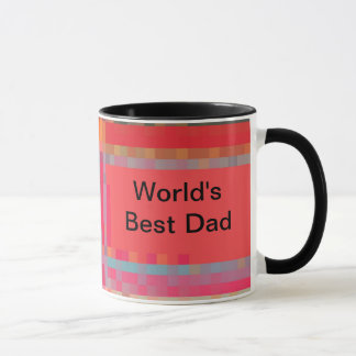 World's Best Dad, Pixel Plaid Mug