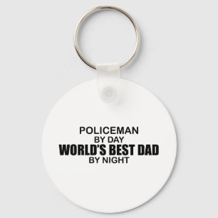World's Best Dad - Policeman Keychain