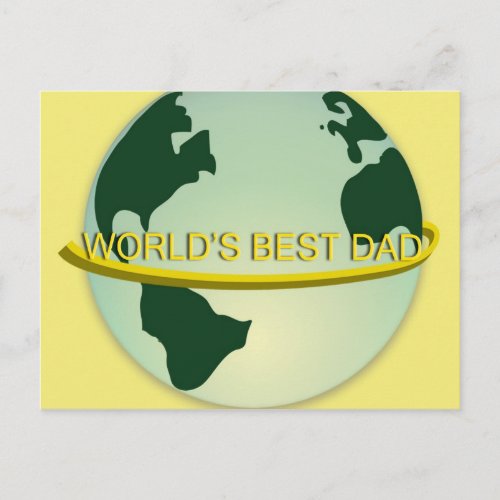 Worlds Best Dad Postcard