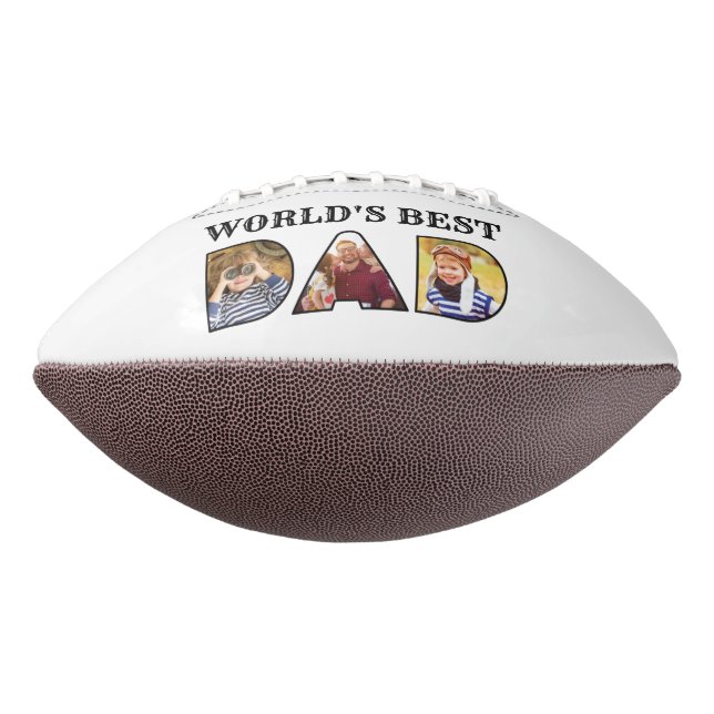 World's Best Dad Quote 3 Photo Collage Football (Rotated 270)