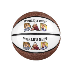 World's Best Dad Quote 3 Photo Collage Mini Basketball