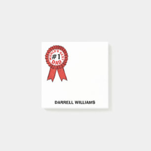World's Best Dad Quote Red Ribbon 3x3 Post-it Notes