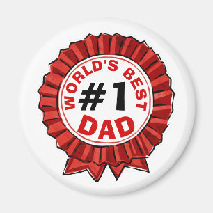 World's Best Dad Quote Red Ribbon Father's Day Magnet