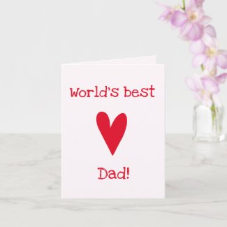 World's Best Dad! | Red Heart Father's Day Card